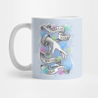 wash your hands, rainbow bubbles Mug